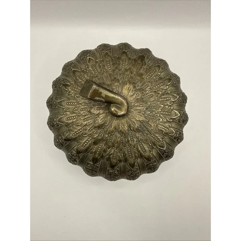 AUTUMN PUMPKIN TRINKET BOX CANDY DISH HIGHLANDS SILVER PLATE NON TARNISH VINTAGE
